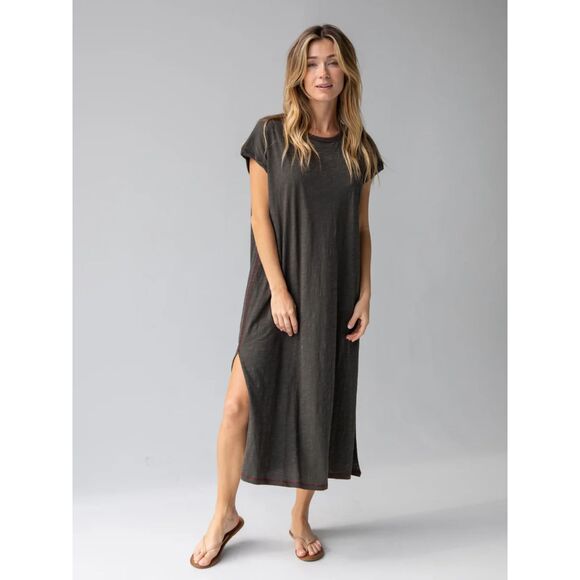 NATURAL LIFE FRANKIE KNIT MAXI DRESS HEATHER GRAY & PINK SIZE SMALL NWT - Picture 1 of 15